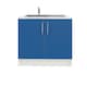 image 1 of JD Greta 1000mm Utility Room Sink Unit With Tap, Kitchen Base Cabinet - Navy Matt | Blue