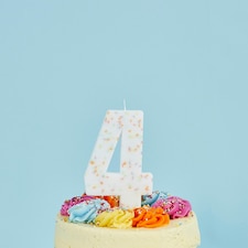 Giant Sprinkle Number '4' Celebration Candle