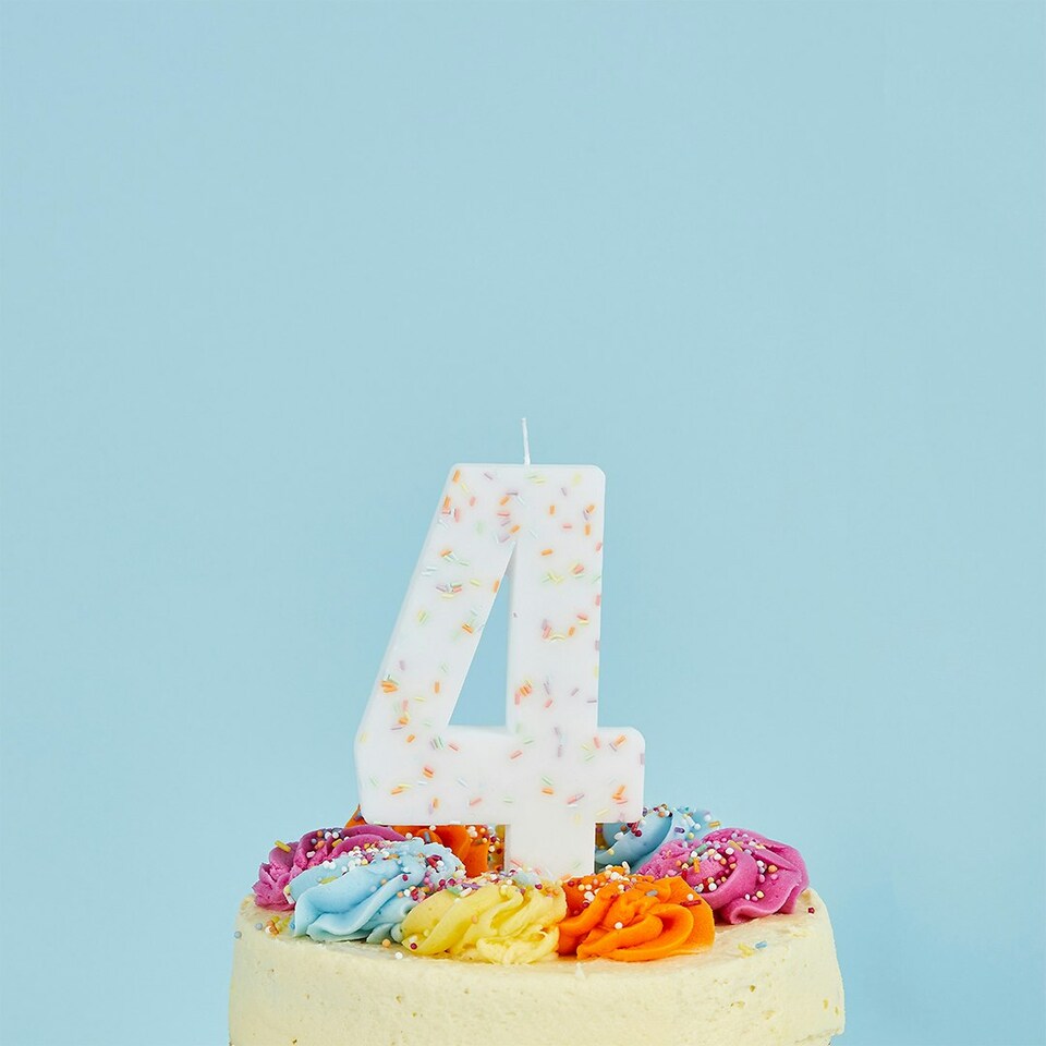 image 1 of Giant Sprinkle Number '4' Celebration Candle