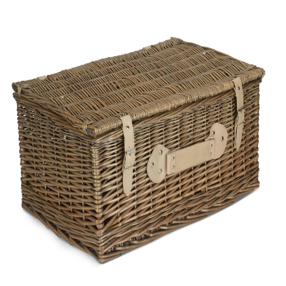 image 1 of Wicker 56cm Antique Wash Picnic Basket Brown | Brown | One Size