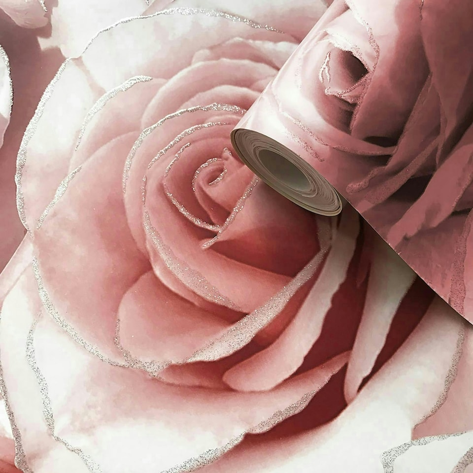 image 1 of Madison Glitter Raspberry Wallpaper