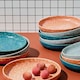 image 4 of Curateology LoHo Set of 4 Stoneware Pasta Bowls 21.5cm - Reactive Glaze Terracotta
