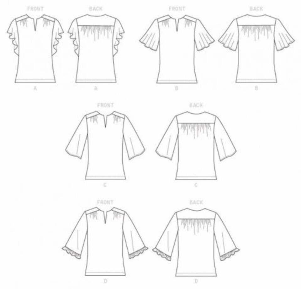 image 1 of Butterick 6688 Paper Sewing Pattern – Women’s Top, Size A5 (6–8–10–12–14), Easy