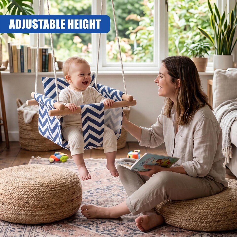 image 1 of The Magic Toy Shop Adjustable Baby Swing Cotton Seat