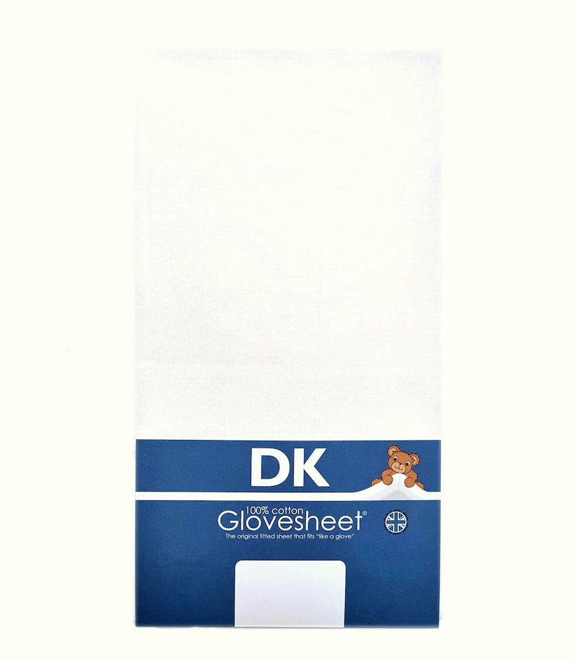 image 1 of DK Fitted Cot Sheet White 120 x 60cm | White | One Size