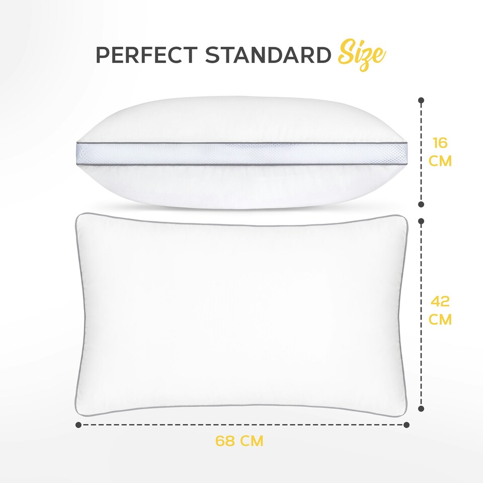 image 1 of MONHOUSE Pocket Sprung Pillow - Sleeping Pillow - Bed Pillow - Orthopedic Pillow - Body Pillow - Bounce Back Guarantee - Relieves Head, Neck Pain - White
