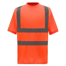 Yoko Unisex Adult Hi-Vis Safety Short-Sleeved T-Shirt - Orange - S