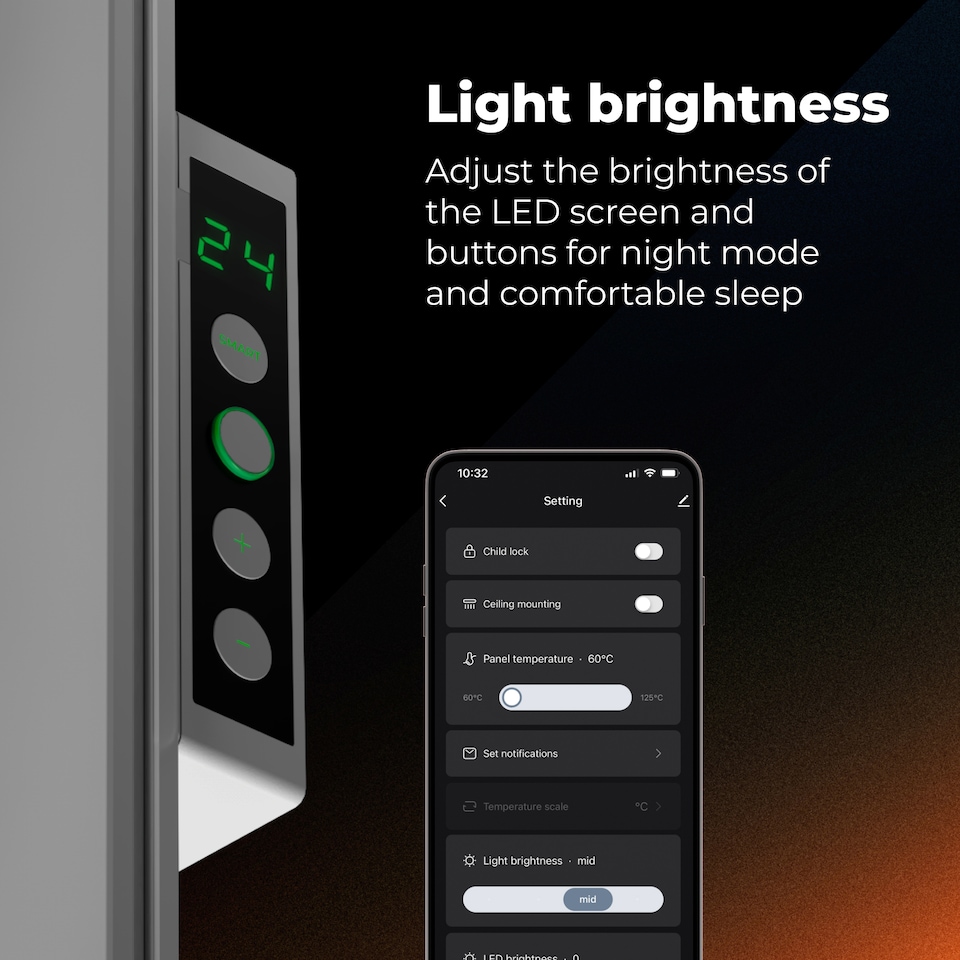 image 1 of AENO Premium Smart Quadro Wall Heater White