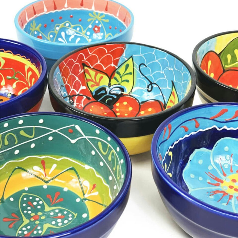 image 1 of Verano Spanish Ceramics Classic Spanish Set of 6 Tapas Bowls - 9cm Multi