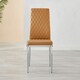 image 4 of Furniturebox 6x Milan Mustard Yellow Chrome Hatched Faux Leather Dining Chairs