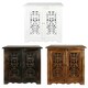 image 4 of Topfurnishing Natural Hand Made Indian Mango Wood Shoe Cupboard Unit Cabinet 59 x 36.5 x 61 cm White