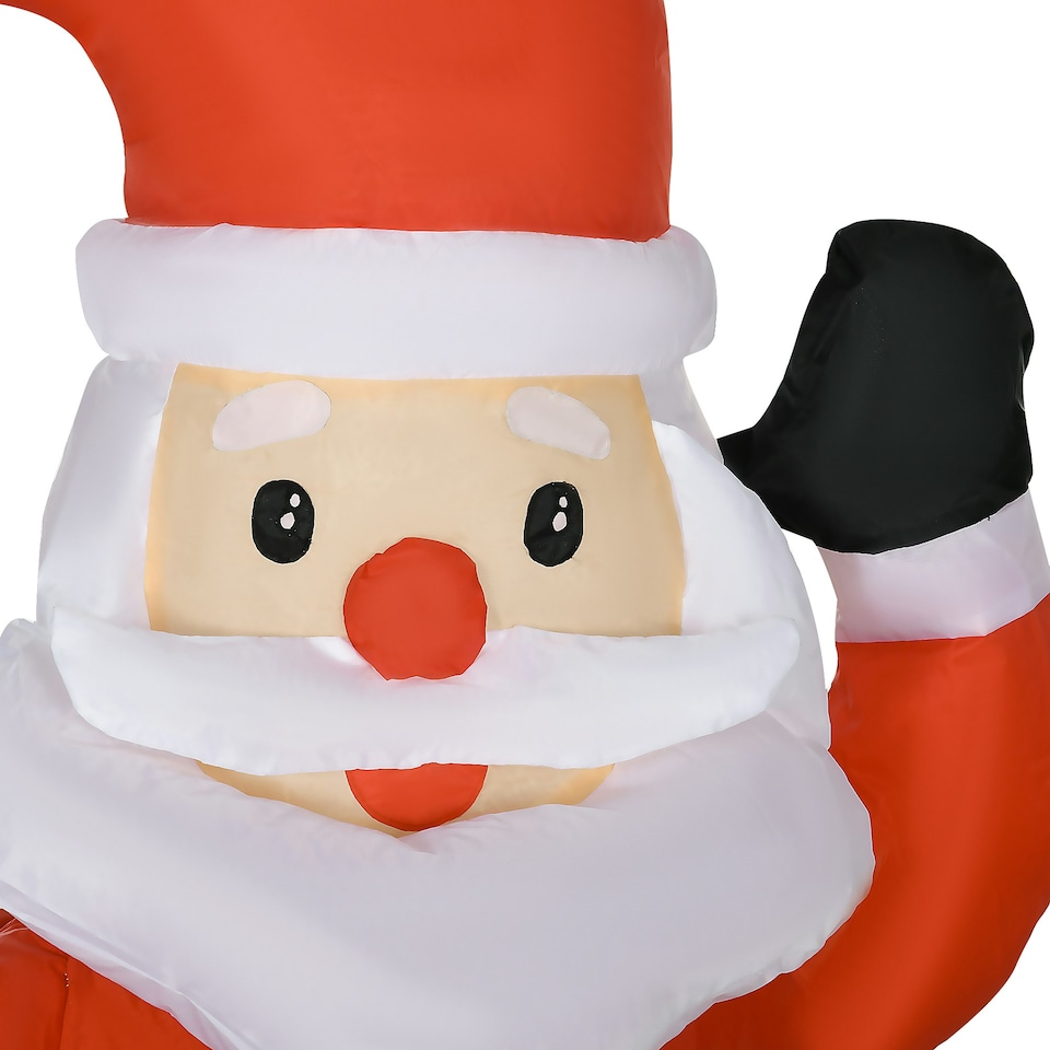 image 1 of HOMCOM Inflatable Santa Claus with Sled and Reindeer Xmas Décor LED Lights