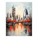 image 3 of London Cityscape Skyline Gherkin Oil Thames Black Framed Wall Art Print A4