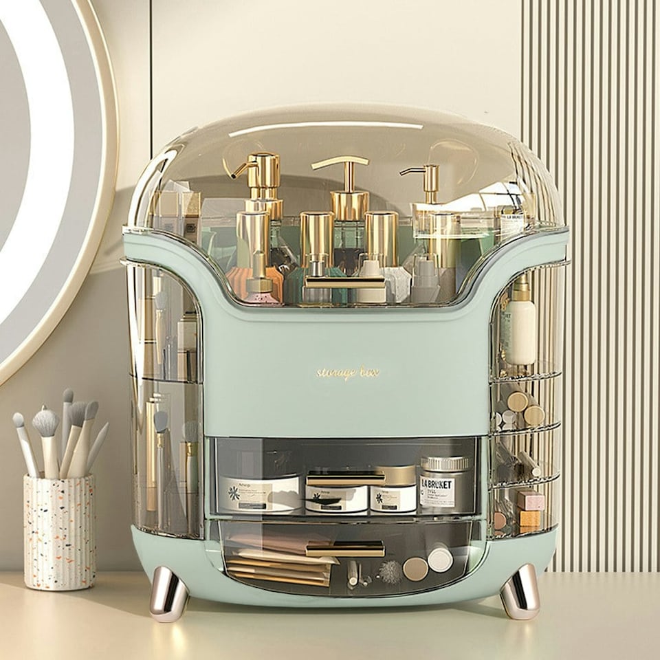 image 1 of Living and Home Makeup Organizer with Drawers - Light Green