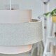 image 1 of ValueLights Cylinder Ceiling Pendant Light Shade In Pink And Grey Herringbone Finish