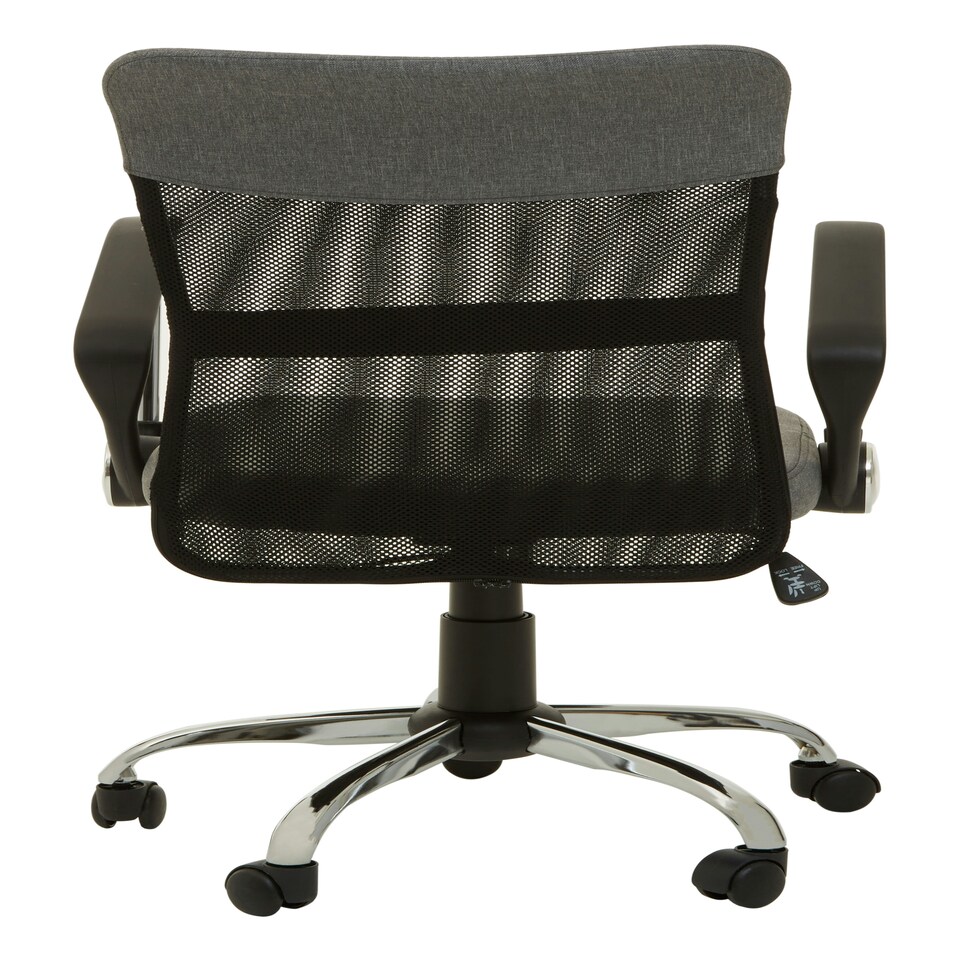 image 1 of Interiors by Premier Fenix Grey Home Office Chair With Chrome Arms