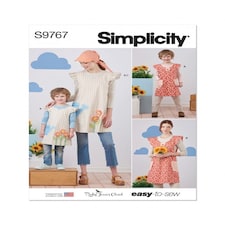 Simplicity 9767 Paper Sewing Pattern – Children’s & Women’s Aprons & Headwear, Size A (S–L / S–L), Easy