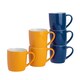image 1 of Argon Tableware Coloured Coffee Mugs - 350ml - Yellow/Navy - Pack of 6 | Multi | Multi | 6