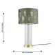 image 9 of Set of 2 Aura - Satin Brass Lamps with Sage Green Fern Silver Shades Bronze | Green