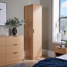 Phoenix Wardrobe 1 Door Space Saving Bedroom Home Furniture Clothing Storage Unit | Brown