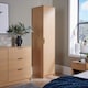 image 1 of Phoenix Wardrobe 1 Door Space Saving Bedroom Home Furniture Clothing Storage Unit | Brown