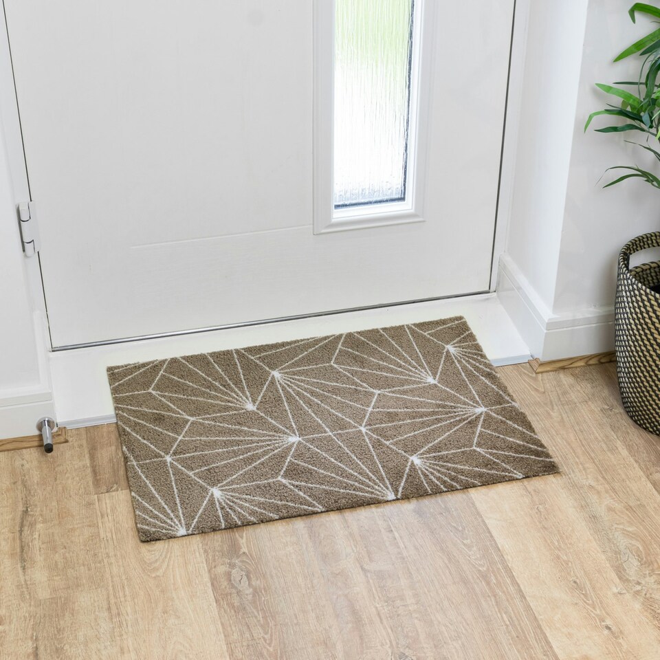 image 1 of JVL Mega Doormat - 50x75cm, Brown Geo