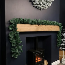 2.7m x 20cm Plain Green Christmas Garland with 260 Tips