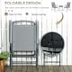 image 3 of Outsunny Patio Bistro Set Folding Chairs & Coffee Table for Balcony Light Grey