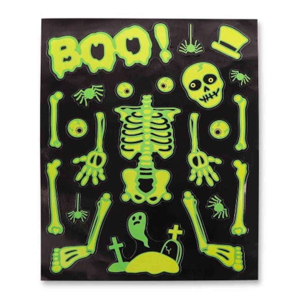 image 1 of Haunting Halloween Glow In The Dark Window Stickers Assorted Designs