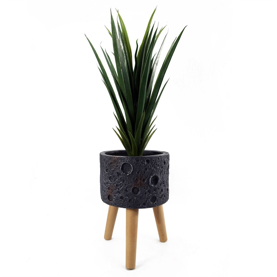 image 1 of Large Planters Plant Pots Large Lunar Black Planter 35cm x 24cm Botanik | Grey