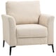image 1 of HOMCOM Modern Armchair, Upholstered Linen Fabric Accent Chair with Metal Legs, Wood Frame and Thick Padded Cushion for Living Room Bedroom Office, Beige