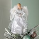 image 3 of 30cm White & Silver Christmas Tree Top Fairy Angel House Decoration Ornament