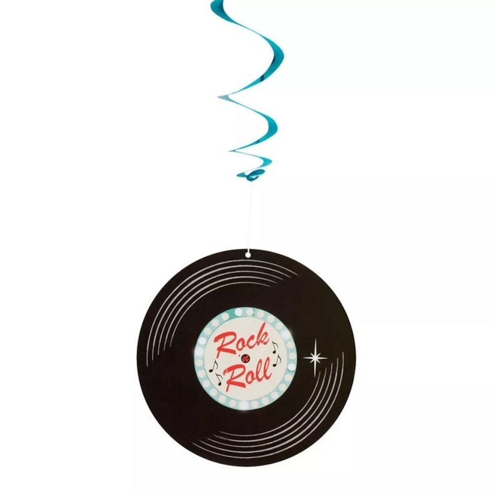 image 1 of Boland Rock N Roll Swirl Party Decoration (Pack of 2) - Blue/Pink/Black - One Size