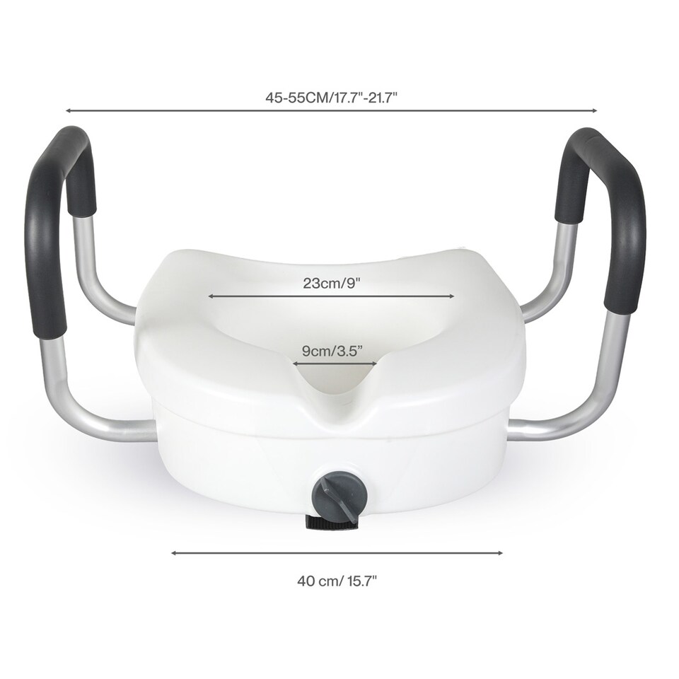 image 1 of Levede Raised Toilet Seat 12cm Riser with Adjustable Arms for Elderly Disabled