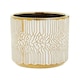 image 1 of Honna Small White Gold Ceramic Planter Gold