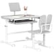 image 1 of AIYAPLAY Height Adjustable Kids Desk and Chair Set w Tilted Desktop | Grey