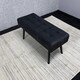 image 5 of Wooden Dining Table with 2 Grey Velvet Chairs and Black Padded Benches, Dining Room Furniture
