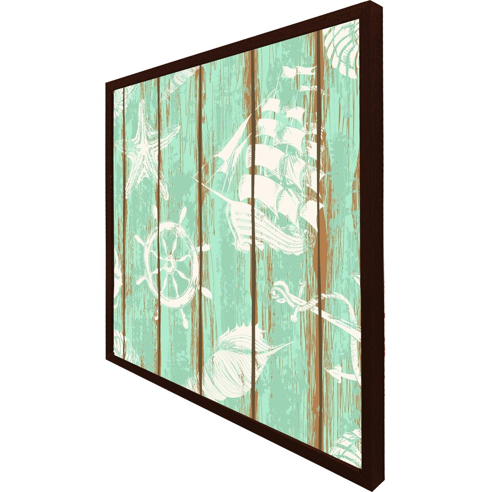 image 1 of Nautical elements oin wood (Picutre Frame) Grey | S