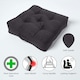 image 3 of Homescapes Black Faux Suede Armchair Booster Cushion Black