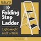 image 2 of Futura 3 Step Ladder White, Heavy-Duty Steel Folding Home DIY Step Stool with Wide Non-Slip Steps & Anti Slip Feet 150kg Capacity