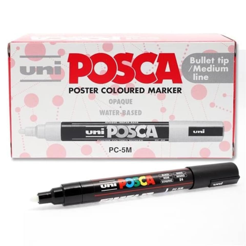image 1 of Black Uni Posca Pc-5M Medium Bullet Tip Permanent Marker