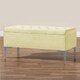 image 1 of Modena Storage Ottoman Bench, Ottoman Footstool with Legs, 90cm Plush Velvet Upholstered End of Bed Bench, Cream