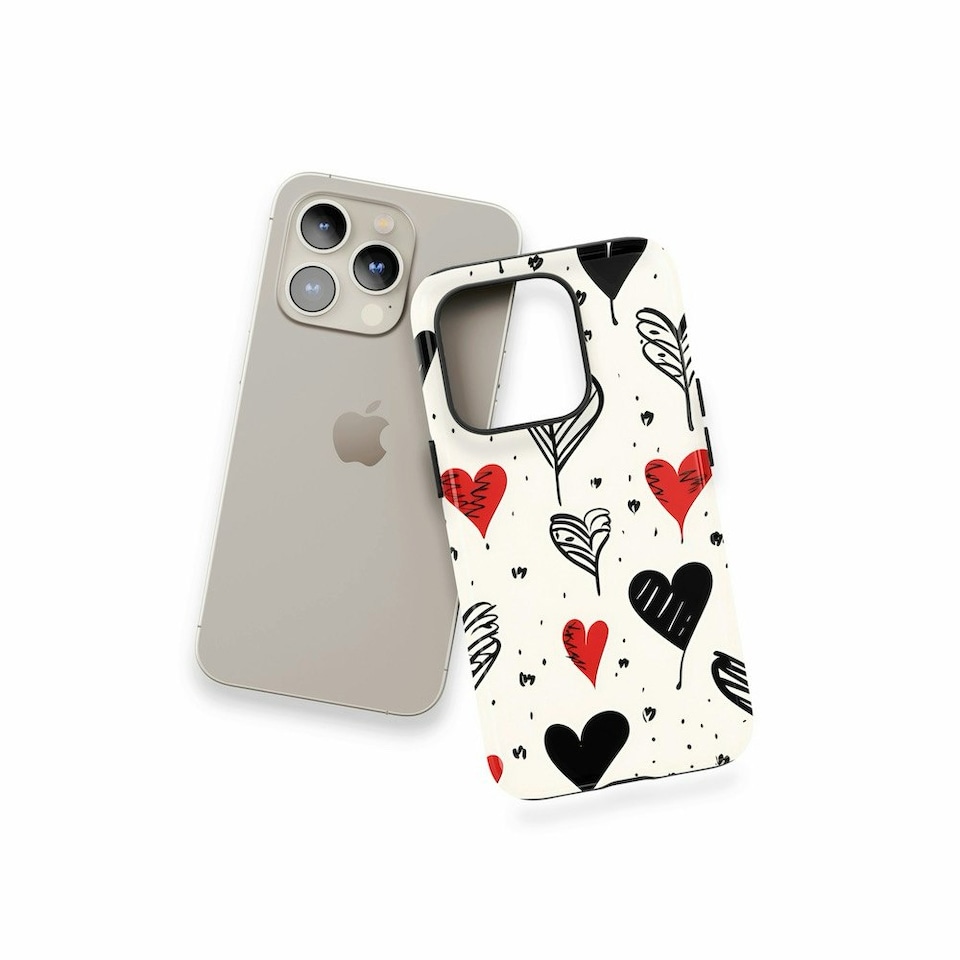 image 1 of Vintage Hearts Phone Case | Black | iPhone 12 Pro
Slim | iPhone 12 Pro
Slim
