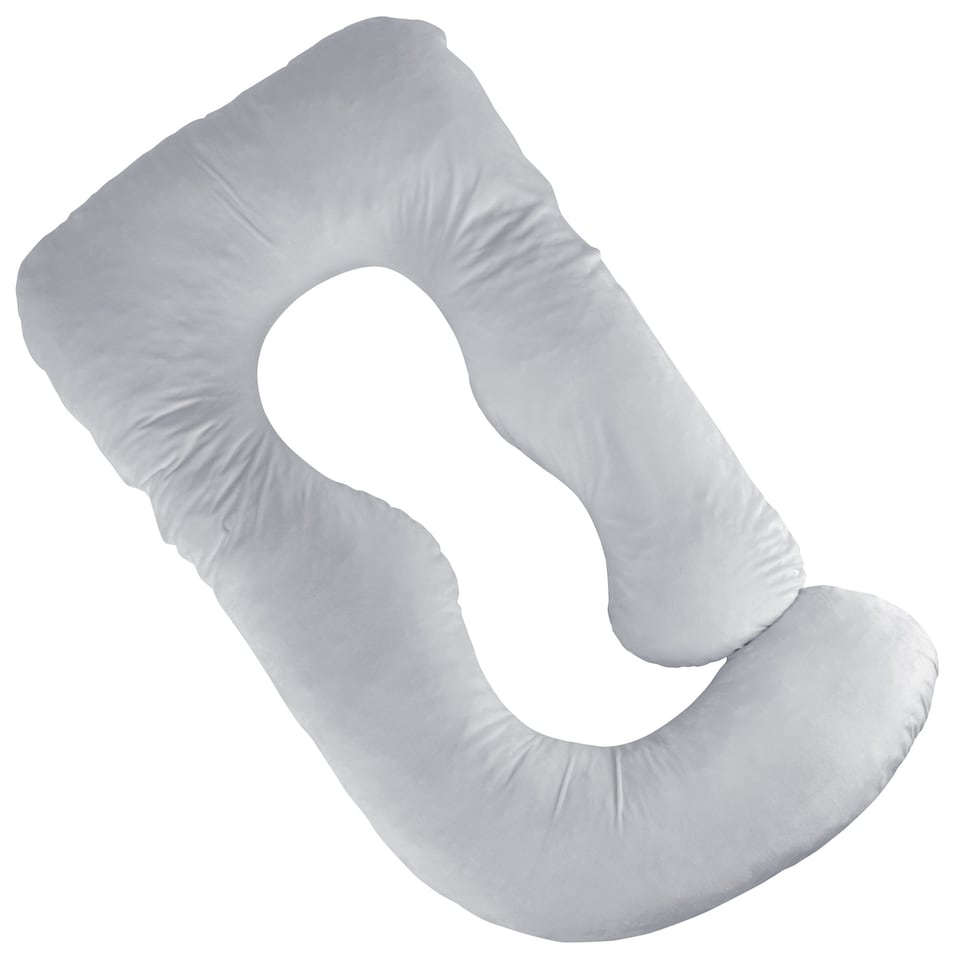 image 1 of Aamira Light Grey Pregnancy Maternity Pillow,140x70x20cm J Shaped Memory Foam | Grey | Grey | Standard | 1