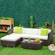 image 2 of 5pc Outsunny Rattan Garden Sofa Set With Coffee Table - Brown