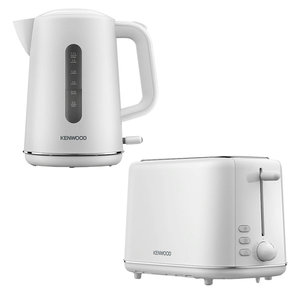 image 1 of Kenwood Abbey Lux 1.7 Kettle & 2 Slice Toaster Set, White