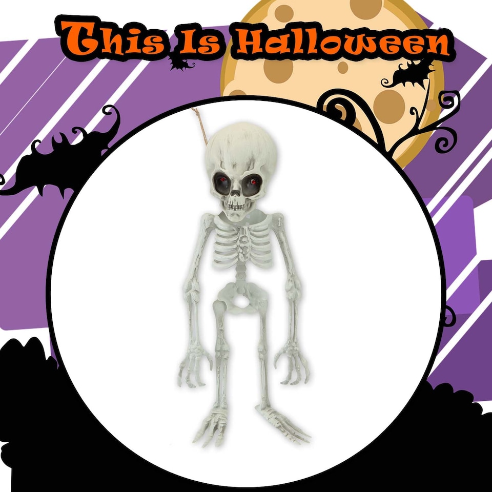 image 1 of PMS Halloween Alien Hanging Skeleton Decoration, White