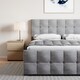 image 6 of Vida Designs Valentina 5ft King Size Ottoman Bed Storage Fabric Upholstered, Light Grey Velvet, 150 x 200cm