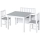 image 1 of HOMCOM 4-Piece Set Kids Wood Table Chair Bench w/ Storage Function for 3 Years+ Grey