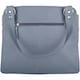image 2 of Large Genuine Soft Leather Shoulder Contrast Stitch Handbag Blue | Denim
